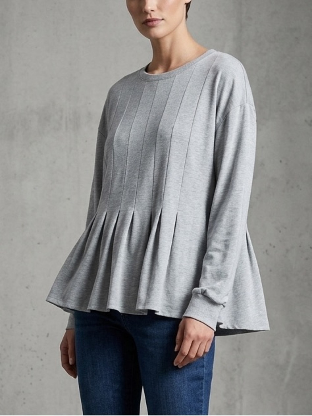 NWT Gray Pleated Top